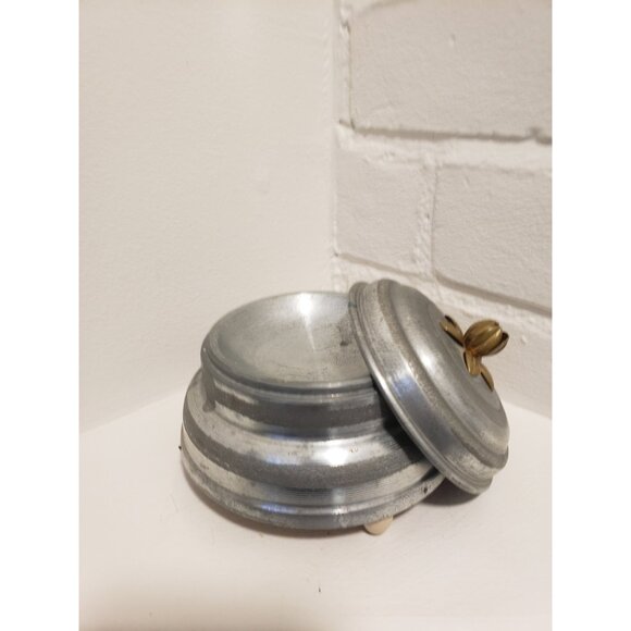 Musical Bell Powder Puff Box Vintage Metal Music Maker Vanity Decor - Picture 9 of 10